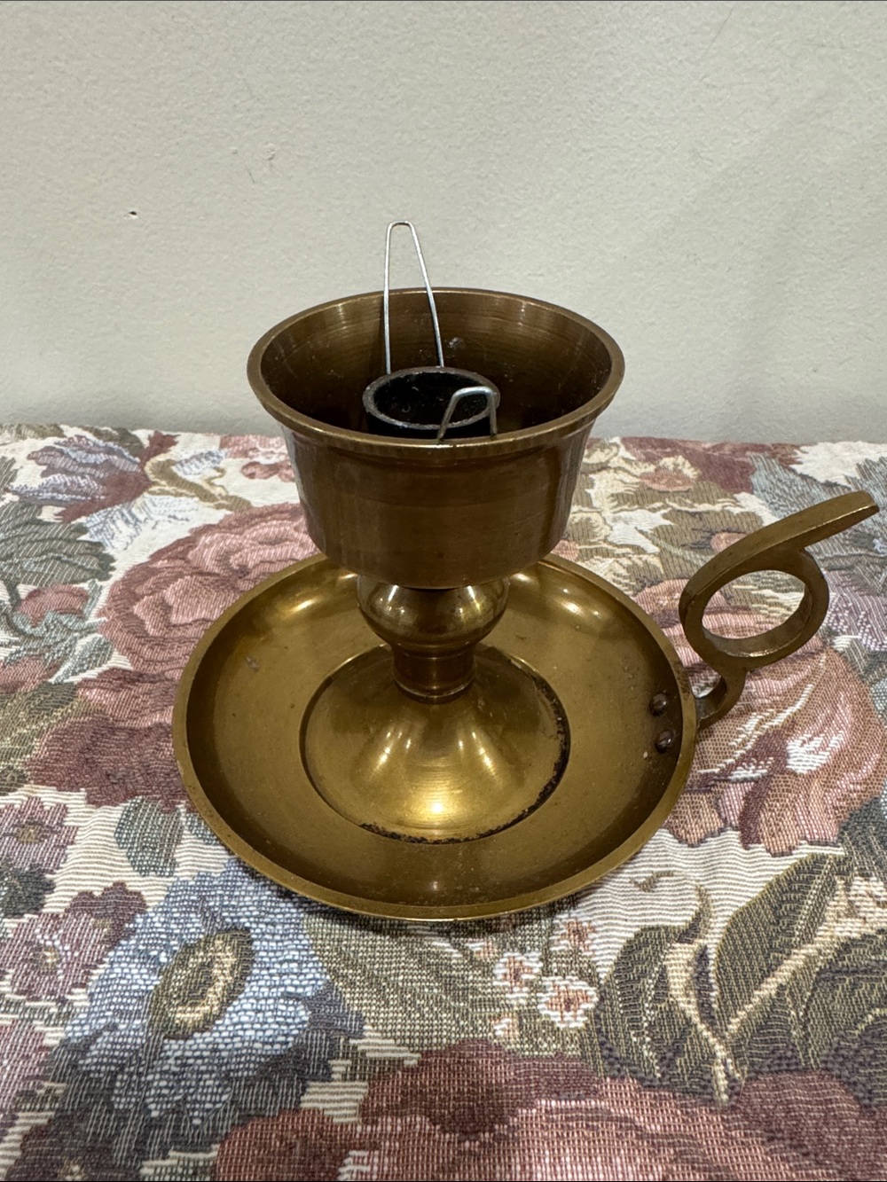 Vintage-Style Indian Brass Candle Holder / Chamberstick